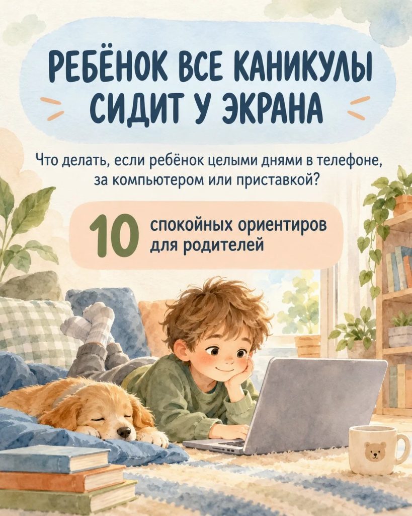 Каникулы начались, а ребёнок словно переселился в телефон, компьютер или приставку?